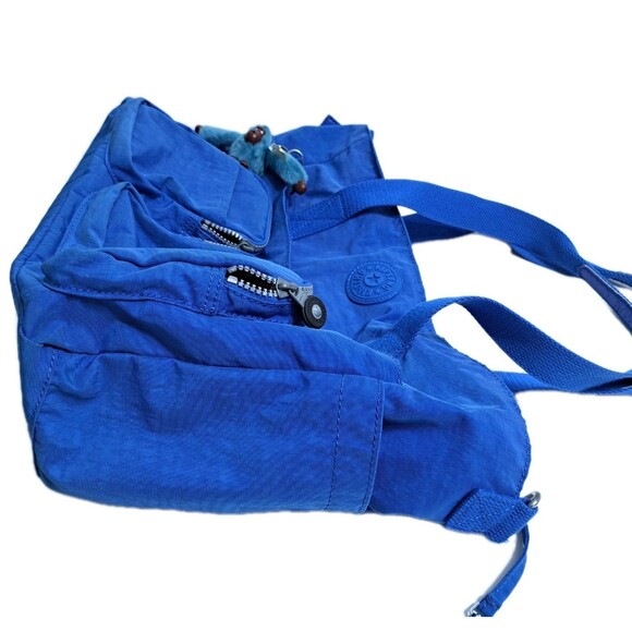 Kipling Sady Tote Shoulder Bag Blue Nylon Crossbody Gym Weekender Carry On - Picture 6 of 12
